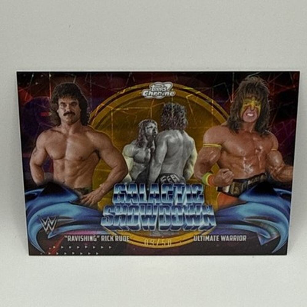 2026 Topps Cosmic Chrome WWE Rick Rude Ultimate Warrior Gold /50 Short Print